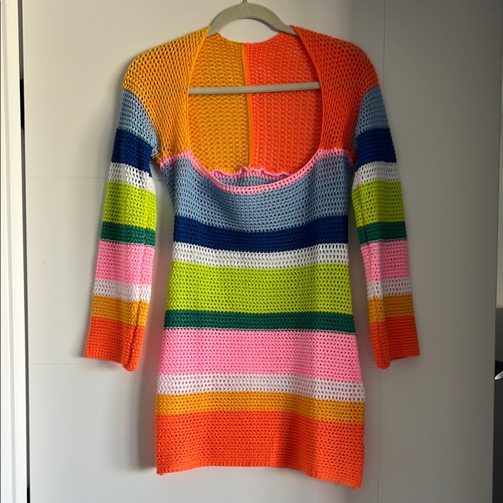Colorful Striped knot dress size L